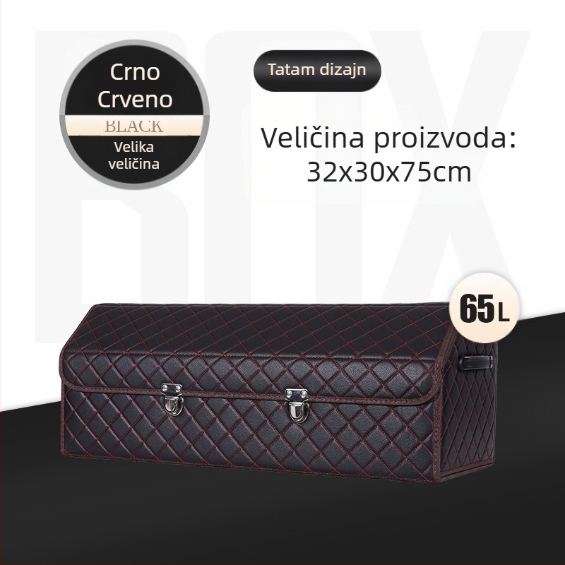 Kožna sklopiva kutija za prtljažnik automobila, vodootporna, s ručkom
