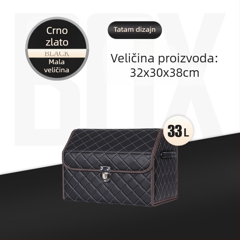 Kožna sklopiva kutija za prtljažnik automobila, vodootporna, s ručkom