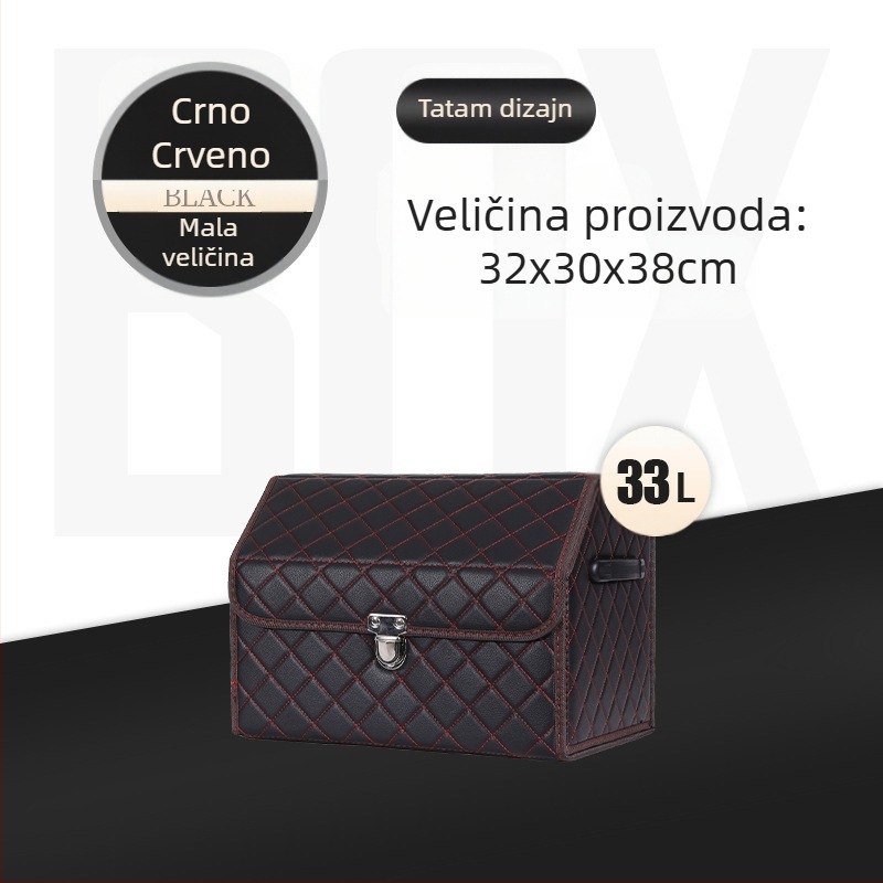 Kožna sklopiva kutija za prtljažnik automobila, vodootporna, s ručkom