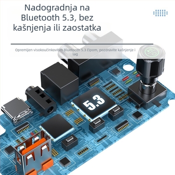 C36 Bluetooth 5.3 prijemnik s digitalnim zaslonom, RCA, optičko vlakno, koaksijalni, USB i AUX sučeljima; podržava USB flash drive i MP3 reprodukciju; Plug and Play; domet 10 m