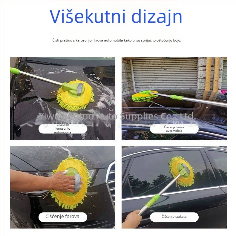 Četka za pranje automobila s teleskopskom drškom, mekane chenille dlačice koje ne oštećuju boju, alat za čišćenje vozila