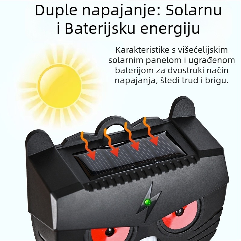Višenamjenski solarni repelent za životinje s IR senzorom – odboj za štakore, ptice i svinje (Model BL-219A, 1.2V, 20-45 kHz, 0.1W)