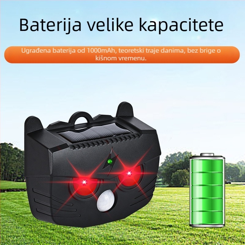 Višenamjenski solarni repelent za životinje s IR senzorom – odboj za štakore, ptice i svinje (Model BL-219A, 1.2V, 20-45 kHz, 0.1W)