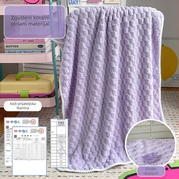 Trojdjelni set za kupaonicu: ručnik za pakiranje za odrasle, kapa za sušenje kose i ručnik; 100% pamuk, 150D pređa, marka Silent Love