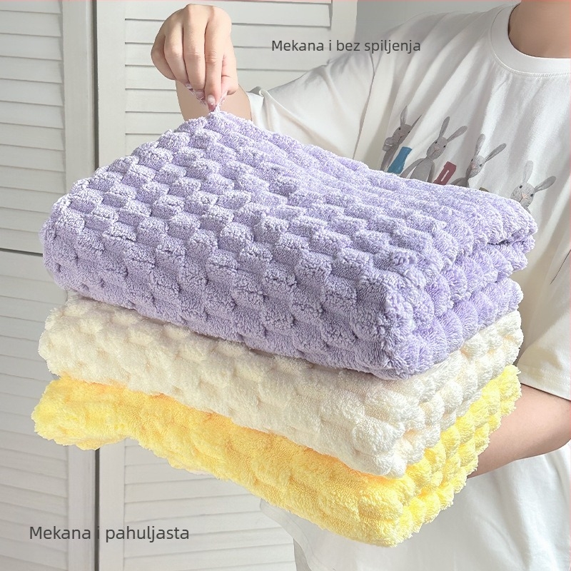 Trojdjelni set za kupaonicu: ručnik za pakiranje za odrasle, kapa za sušenje kose i ručnik; 100% pamuk, 150D pređa, marka Silent Love