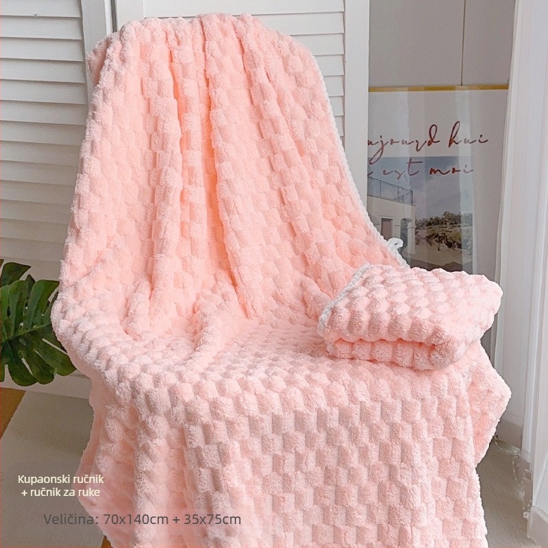 Trojdjelni set za kupaonicu: ručnik za pakiranje za odrasle, kapa za sušenje kose i ručnik; 100% pamuk, 150D pređa, marka Silent Love