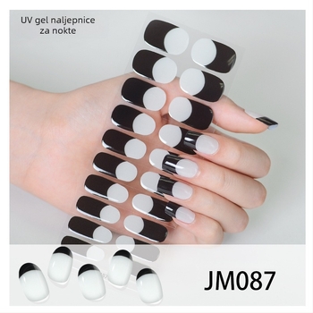 XT Naljepnice za nokte s gelom – polutvrdle, UV lampom aktiviraju, Francuski stil, uzorci: ruža, mramor, cvijeće