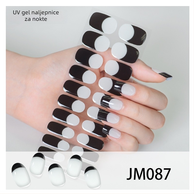 XT Naljepnice za nokte s gelom – polutvrdle, UV lampom aktiviraju, Francuski stil, uzorci: ruža, mramor, cvijeće