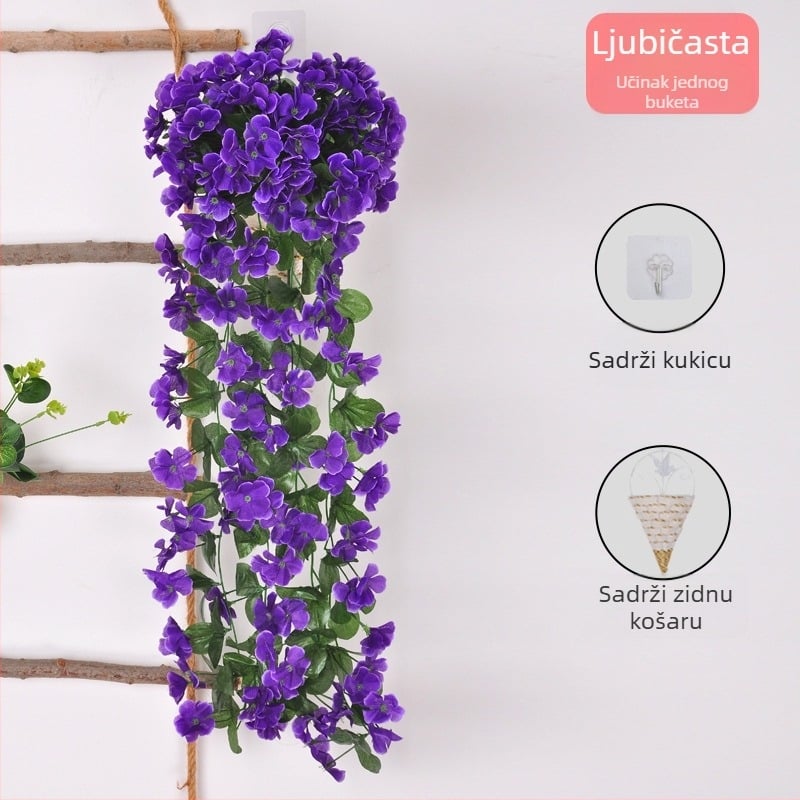 Svilena cvjetna loza (varijanta: Violet; upotreba: Ostalo; zidna dekoracija - floralna umjetnost)