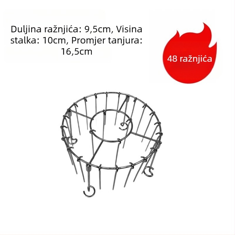 Okrugla mreža od nehrđajućeg čelika za dvostruki sloj roštilja i parni grill za zrak, prijenosna, lako se čisti, otporna na hrđu