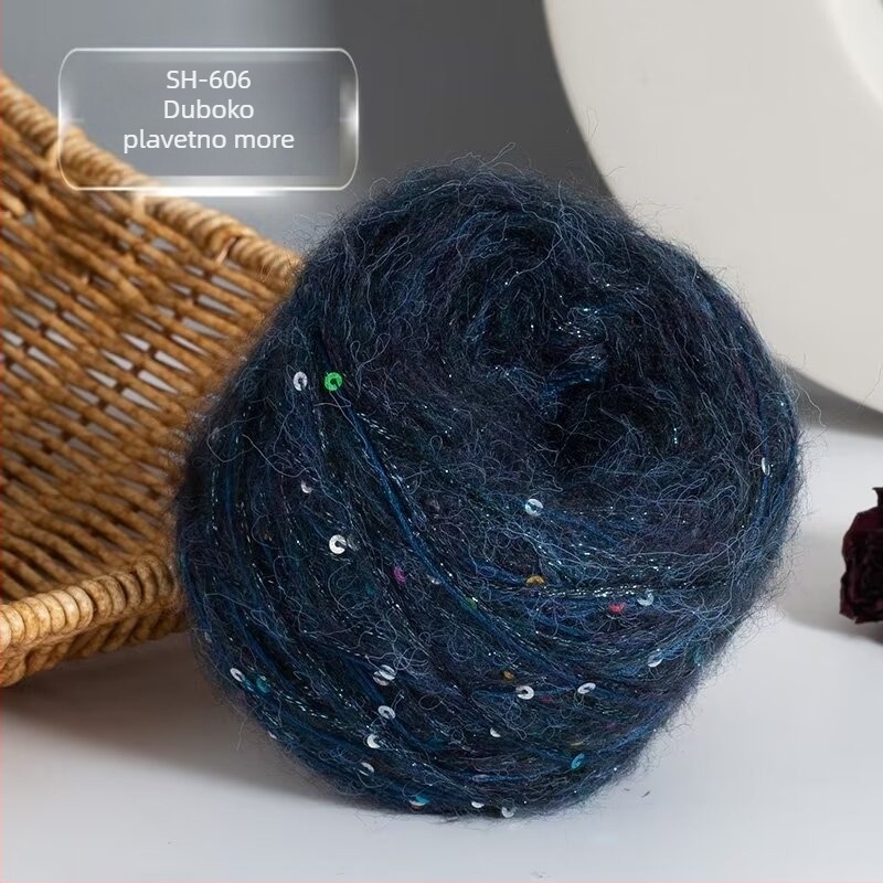 Mohair vlakno za pletenje — DIY komplet za šal i kapu sa sjajnim detaljima