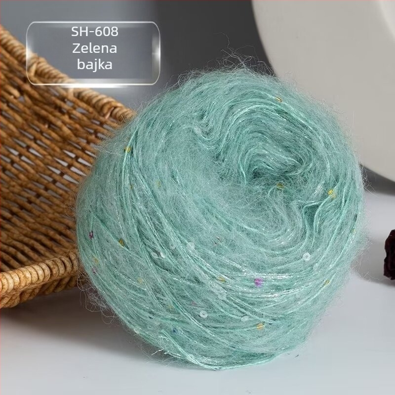 Mohair vlakno za pletenje — DIY komplet za šal i kapu sa sjajnim detaljima