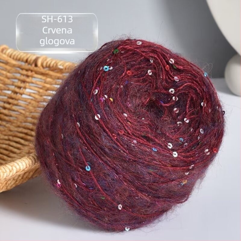 Mohair vlakno za pletenje — DIY komplet za šal i kapu sa sjajnim detaljima