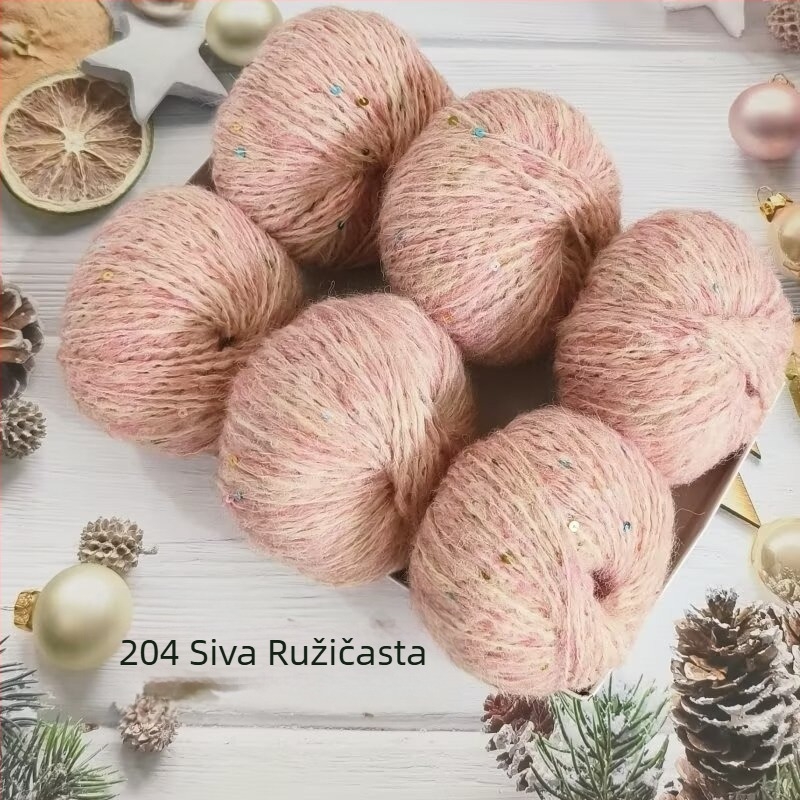 Pređa s šljokicama od alpake i mohaira, worsted pređa, oblik: role, podrijetlo: Hebei Baoding, namijenjena za pletenje