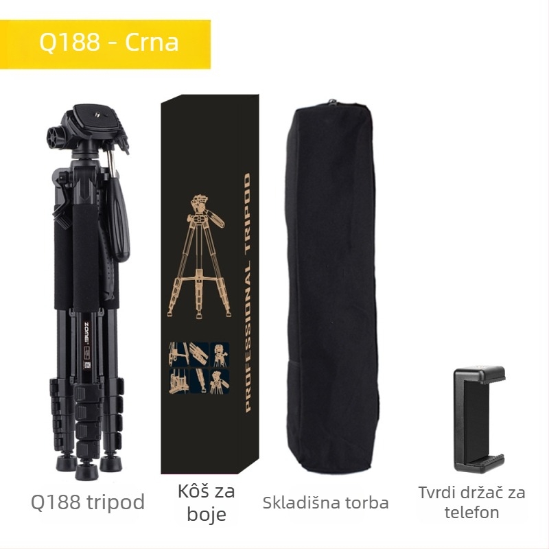 Zomei Q188 stativ s 3-osi glavom, aluminijska legura, nosivost 5 kg, ploča brzog otpuštanja