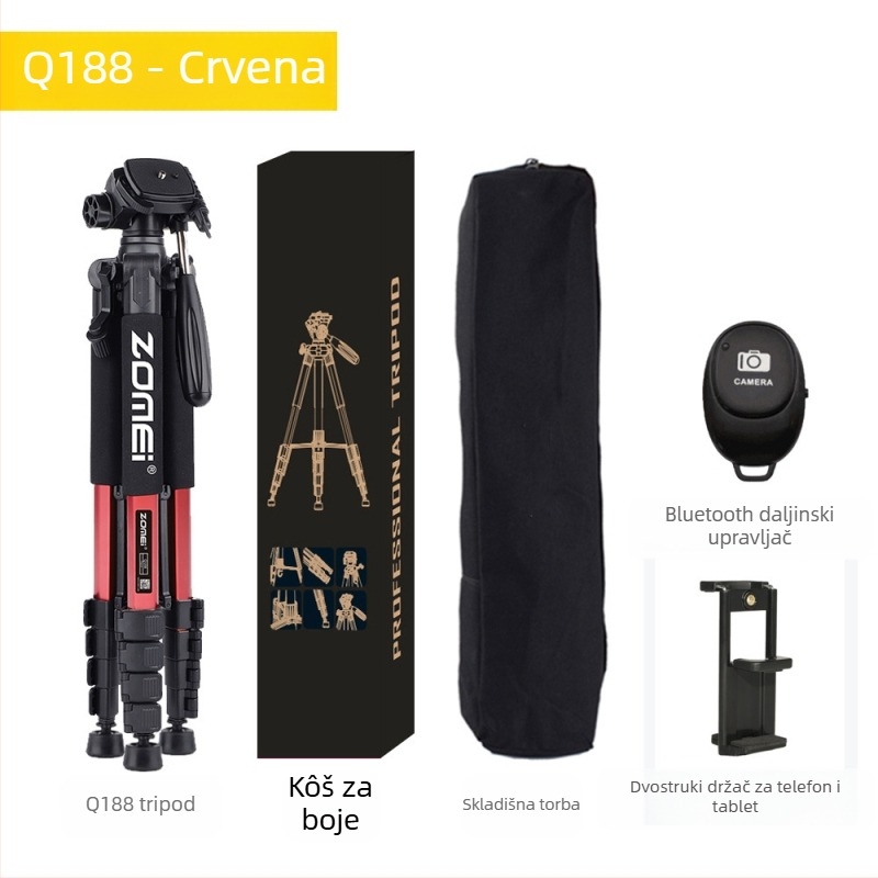 Zomei Q188 stativ s 3-osi glavom, aluminijska legura, nosivost 5 kg, ploča brzog otpuštanja