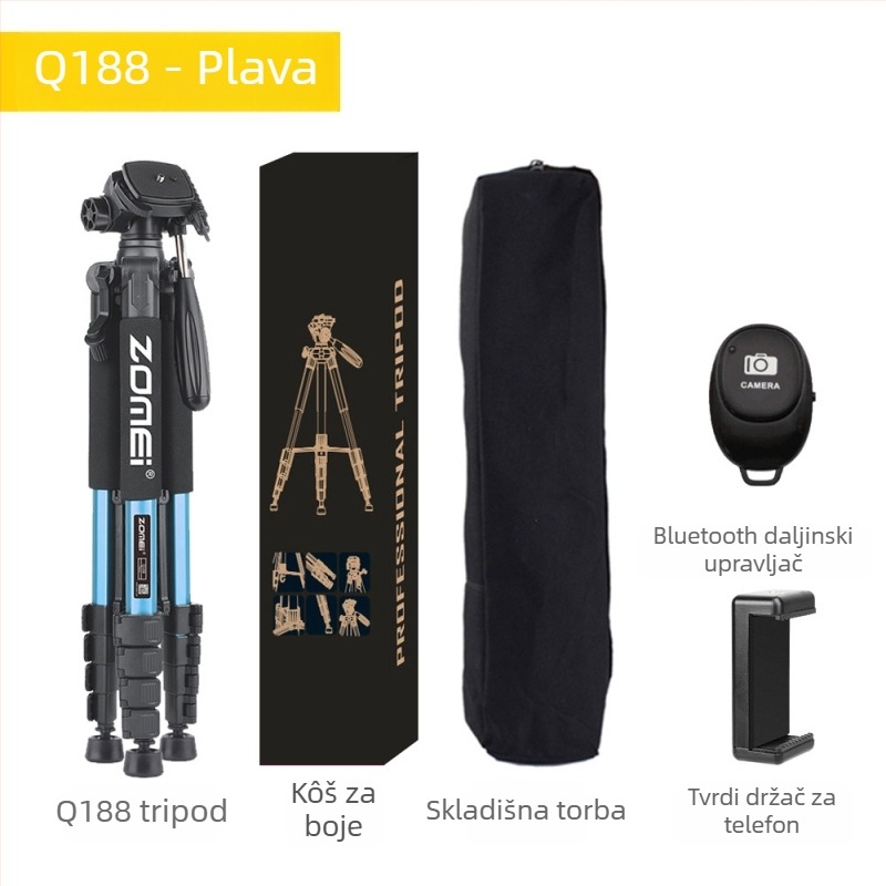 Zomei Q188 stativ s 3-osi glavom, aluminijska legura, nosivost 5 kg, ploča brzog otpuštanja
