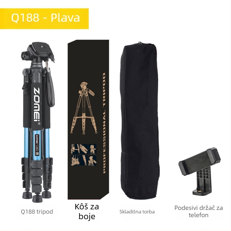 Zomei Q188 stativ s 3-osi glavom, aluminijska legura, nosivost 5 kg, ploča brzog otpuštanja