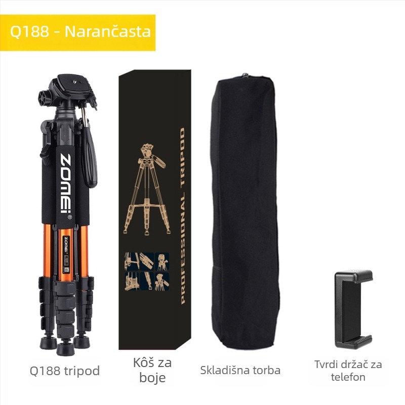 Zomei Q188 stativ s 3-osi glavom, aluminijska legura, nosivost 5 kg, ploča brzog otpuštanja