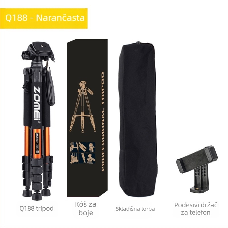 Zomei Q188 stativ s 3-osi glavom, aluminijska legura, nosivost 5 kg, ploča brzog otpuštanja