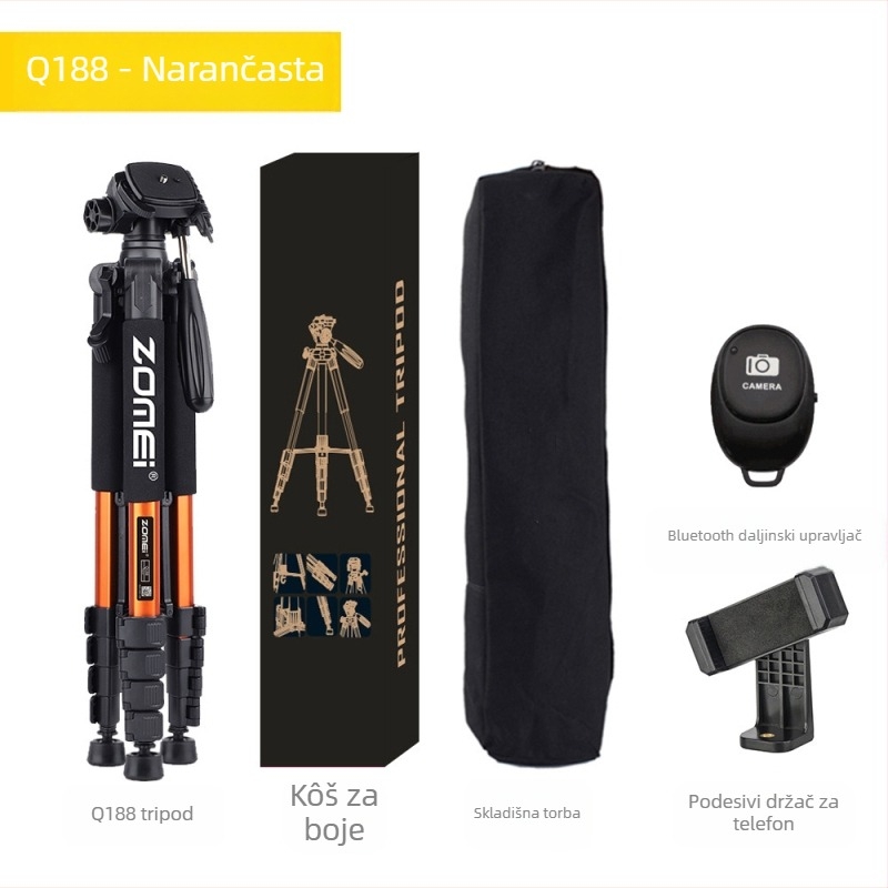 Zomei Q188 stativ s 3-osi glavom, aluminijska legura, nosivost 5 kg, ploča brzog otpuštanja