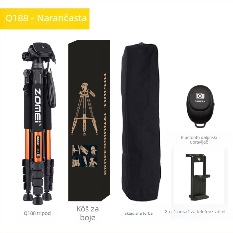 Zomei Q188 stativ s 3-osi glavom, aluminijska legura, nosivost 5 kg, ploča brzog otpuštanja