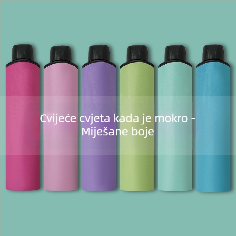Ženski dvostruki sklopivi kišobran za sunce i kišu, ručno otvaranje i zatvaranje, UPF 50+, 8 čeličnih rebara, težina 320 g
