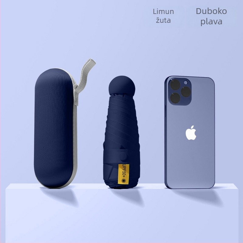 Red Leaves Petsegmentni suncobran, unisex, kompaktan, 6 rebara, ručno otvaranje, UPF >50, tkanina 190T, okvir od vlakana