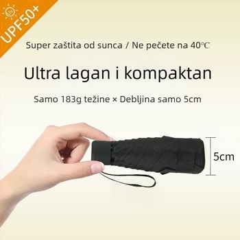 Kompaktni kapsulni kišobran, s 6 rebara, ručno otvaranje, UPF > 50, tkanina 210T, željezni osovina