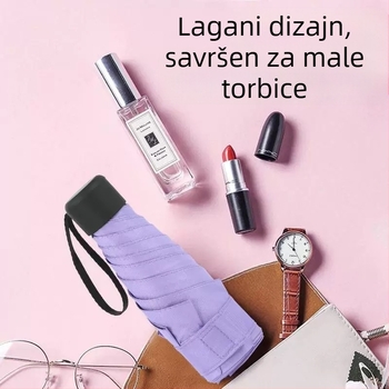 Kompaktni kapsulni kišobran, s 6 rebara, ručno otvaranje, UPF > 50, tkanina 210T, željezni osovina