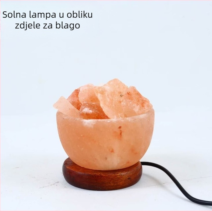 Himalajska solna lampa USB piramidalna noćna lampica za spavaću sobu