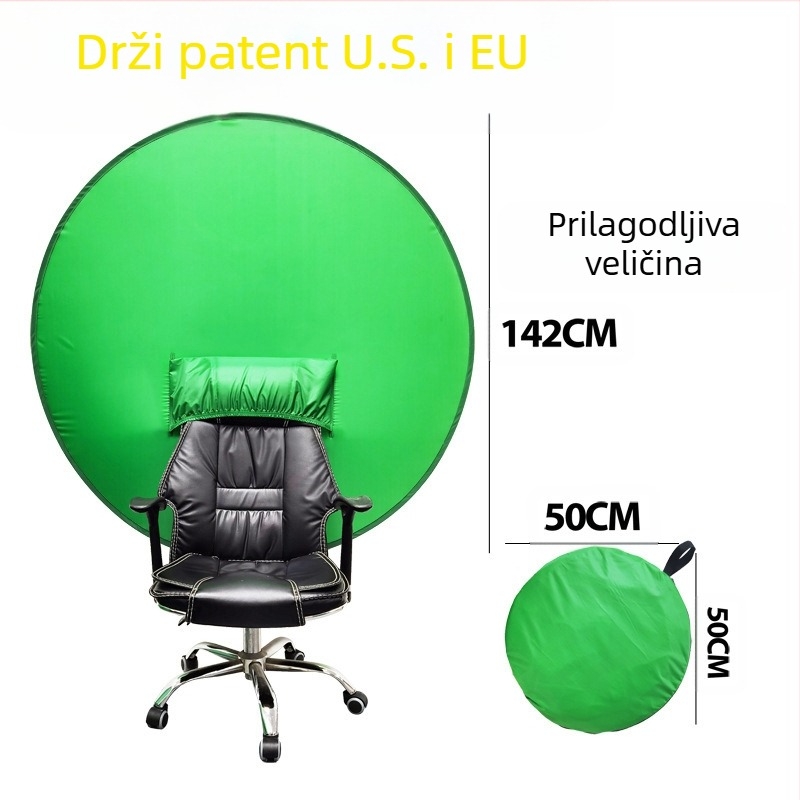 Elastična sklopiva chroma-key pozadina od poliester materijala, više veličina, pogodna za identifikacijsku fotografiju, moguć tisak logotipa