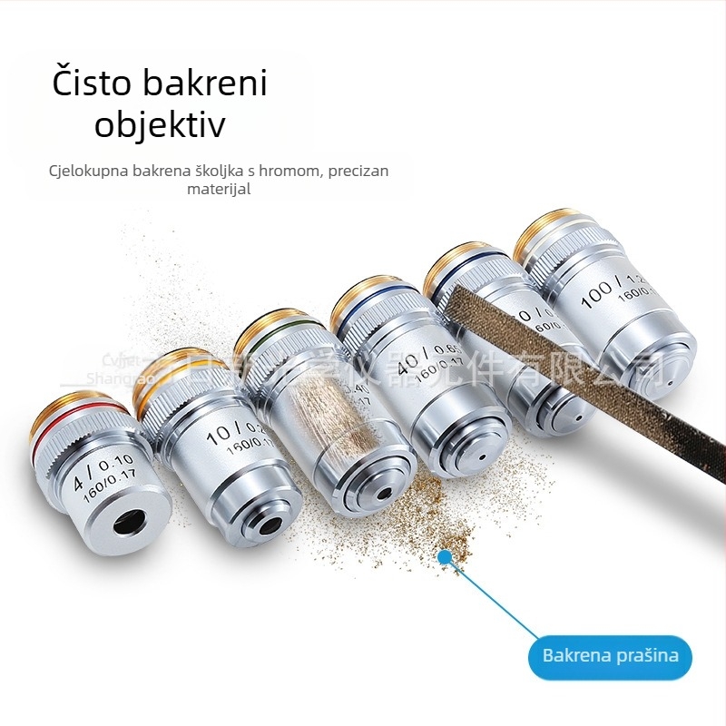 NISHAI achromatski mikroskopski objektiv — set od 4x, 10x, 20x, 40x, 60x; primjena: biologija, kemija, istraživanje