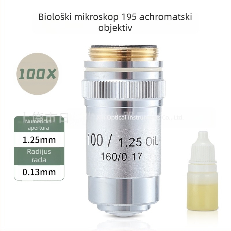 NISHAI achromatski mikroskopski objektiv — set od 4x, 10x, 20x, 40x, 60x; primjena: biologija, kemija, istraživanje