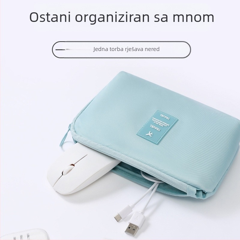 Torba za pohranu kablova i slušalica – ručna torba, poliester, model xksmb, za putovanje, zatvarač