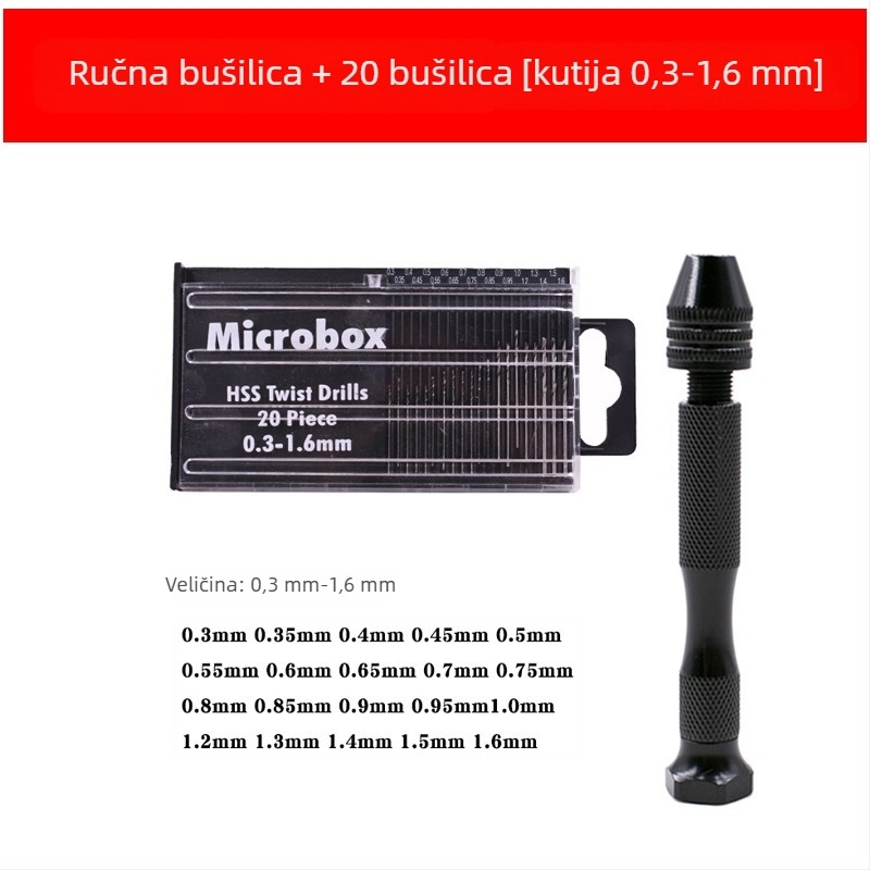 Xinsentuo Set alata za ručno bušenje za DIY modele — aluminijska legura, 150 komada, za plastiku/drevo/akril