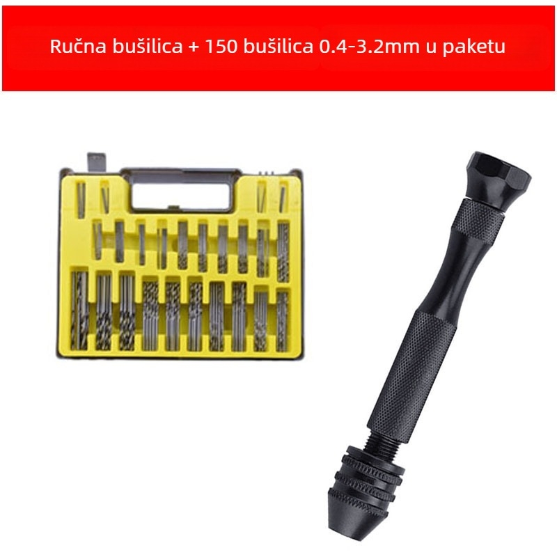 Xinsentuo Set alata za ručno bušenje za DIY modele — aluminijska legura, 150 komada, za plastiku/drevo/akril
