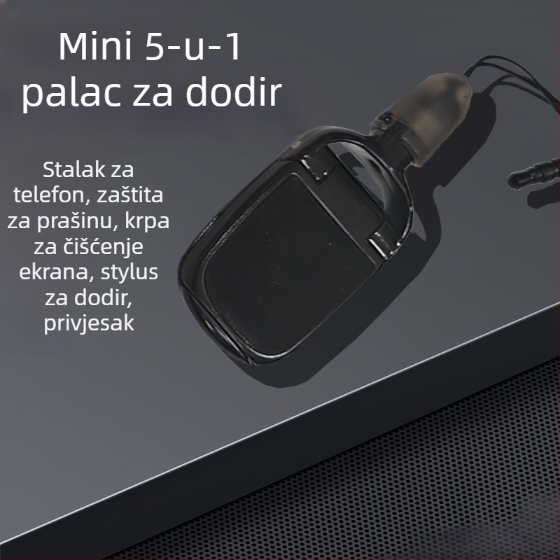 5-u-1 stalk za telefon i tablet s kapacitivnim stilusom i plastičnim kućištem