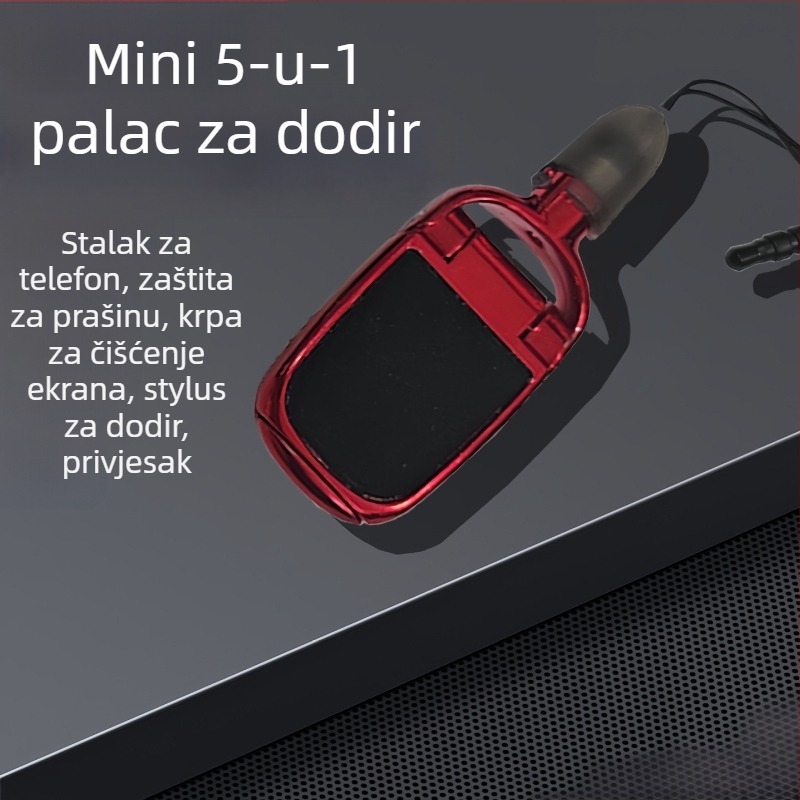 5-u-1 stalk za telefon i tablet s kapacitivnim stilusom i plastičnim kućištem