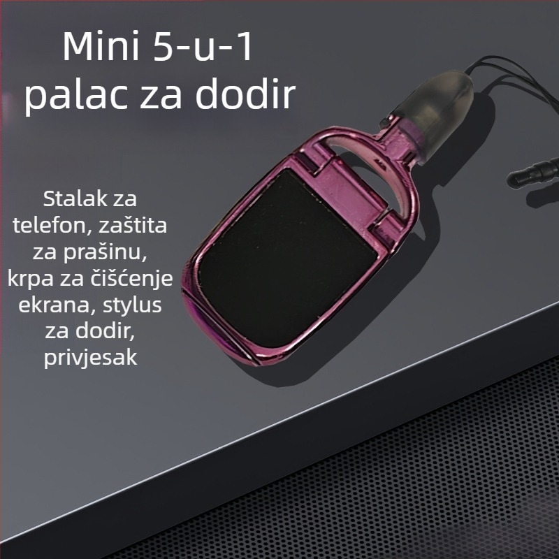 5-u-1 stalk za telefon i tablet s kapacitivnim stilusom i plastičnim kućištem