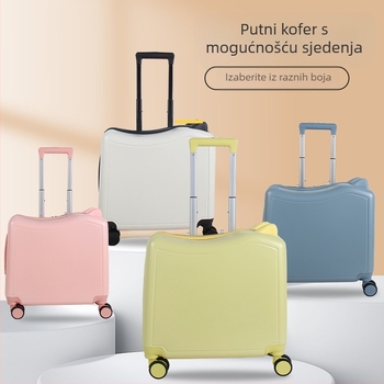Dječji putni kovčeg s mačjim ušima, zatvaranje zipom, univerzalni kotači, zaključavanje lozinkom, težina 2,8 kg