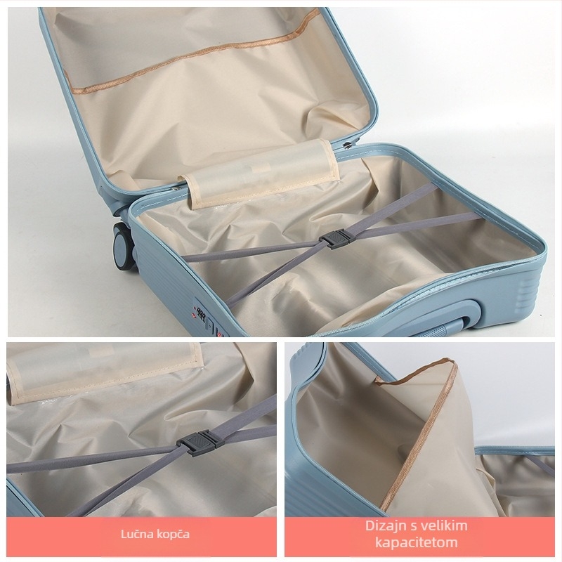 Dječji putni kovčeg s mačjim ušima, zatvaranje zipom, univerzalni kotači, zaključavanje lozinkom, težina 2,8 kg