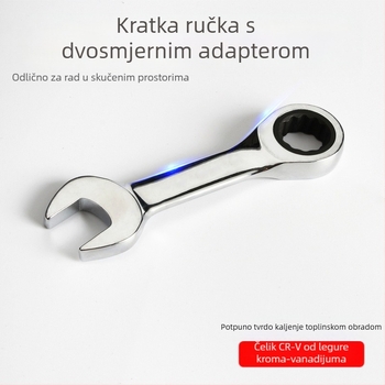 Ključ s clicom dvostruke namjene, kompaktnog dizajna, krom-vanadijevo čelik