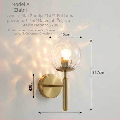 Zidna lampa nordijskog stila za dnevni boravak i spavaću sobu, moderno minimalističko LED zidno svjetlo za pozadinu TV-a i hodnika