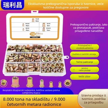 Set matica s rivetima, galvanizirana, plosna glava, u kutiji, 150/160/165/230 kom, GB6172.2-86, Klasa A