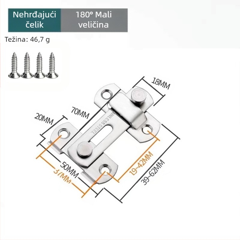 Nehrđajući čelični zatvarač za vrata s H-tipom, kućni pribor za vrata, završna obrada sprej boje, Meishijia