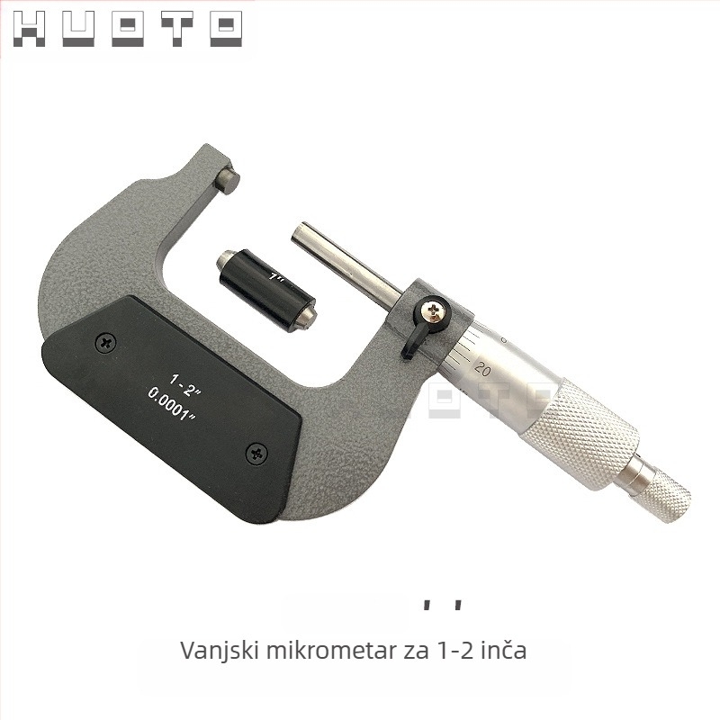 HUOTO navojni mikrometar, raspon 0-100 mm, mjerenje vanjskog promjera navoja, mjerenje srednjeg promjera navoja, pribor za mjerenje debljine