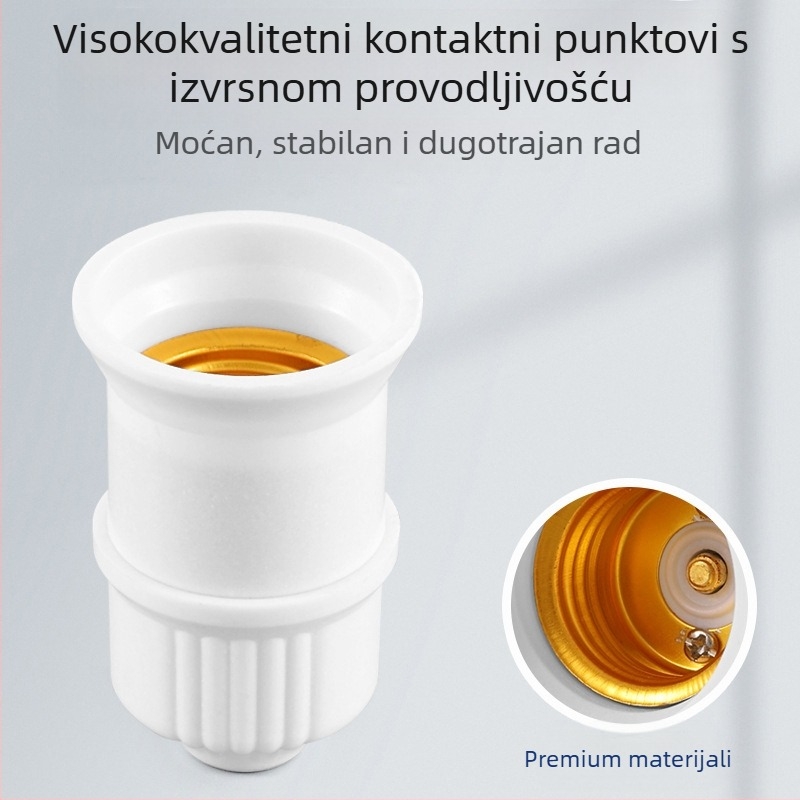 E27 keramički navojni držač lampe, PVC tijelo i sjenilo, IP20, model QPD-008, napajanje iz utičnice