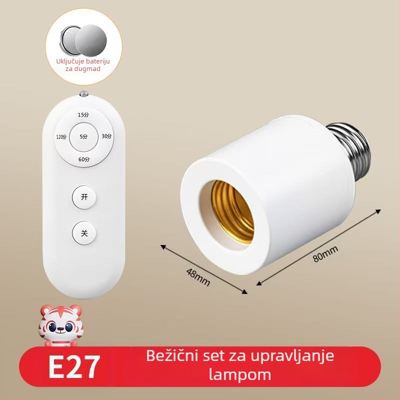 E27 keramički navojni držač lampe, PVC tijelo i sjenilo, IP20, model QPD-008, napajanje iz utičnice