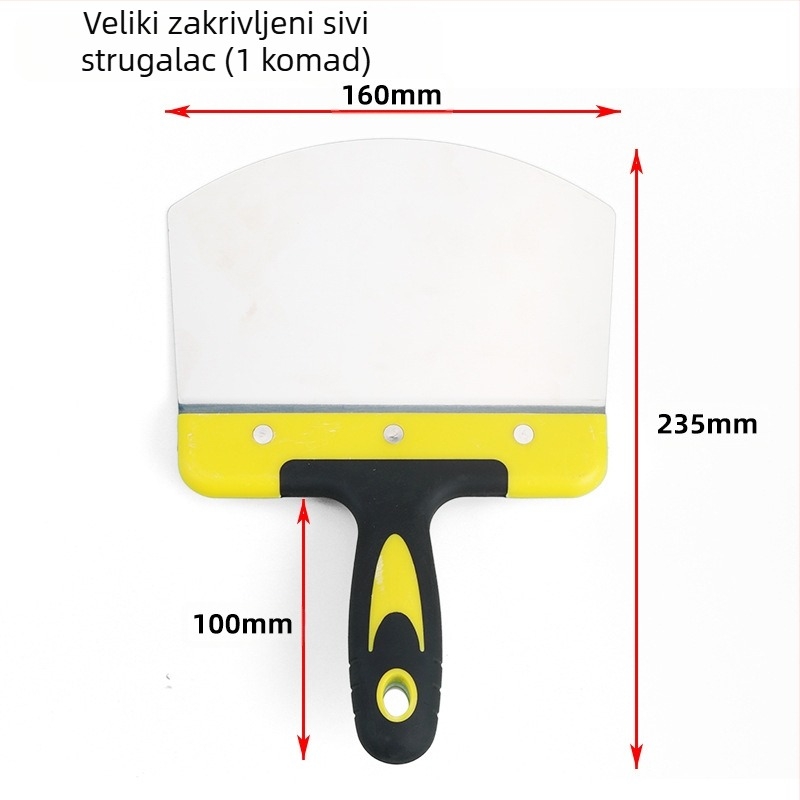 Špachtla za žbukanje s nehrđajućim čelnikom, plastična drška, serija Putty knife, Jiuling, specifikacije LC cabinet-feeder